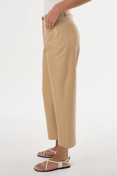 KEEGHAN | Faux Leather Cropped Pants