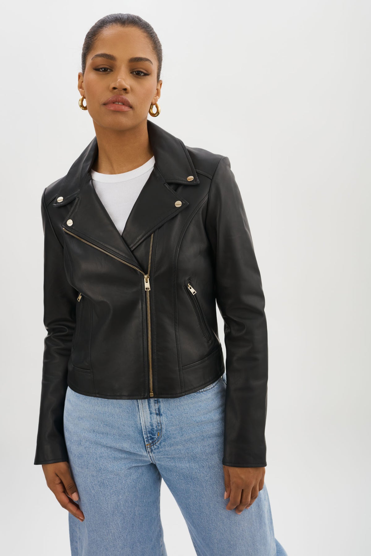 KELSEY Leather Biker Jacket
