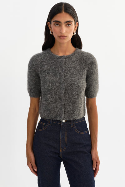 KENDRA | Cropped Alpaca Cardigan