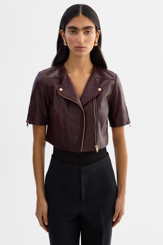 KIRSI GOLD | Cropped Biker Jacket