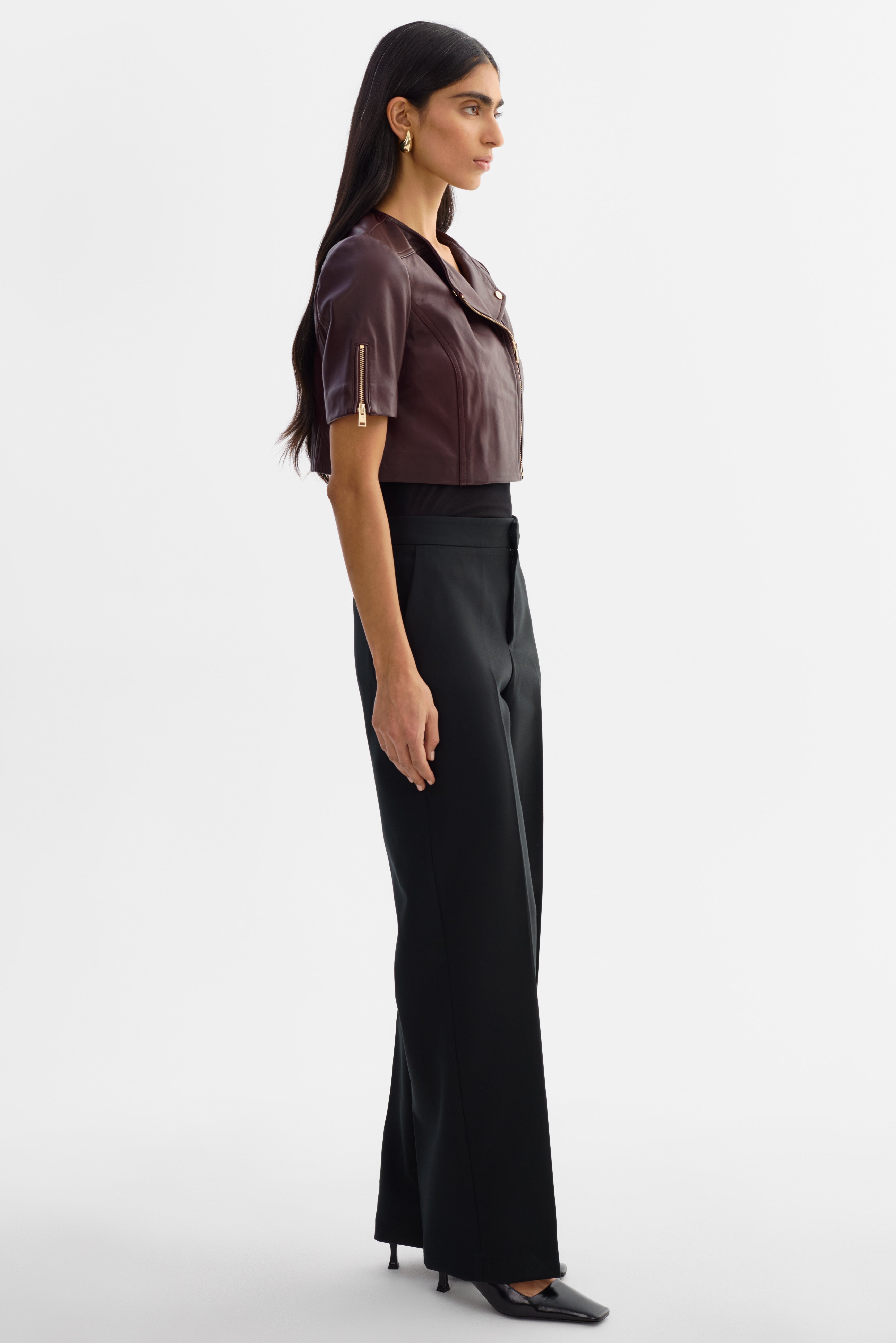 KIRSI GOLD | Cropped Biker Jacket