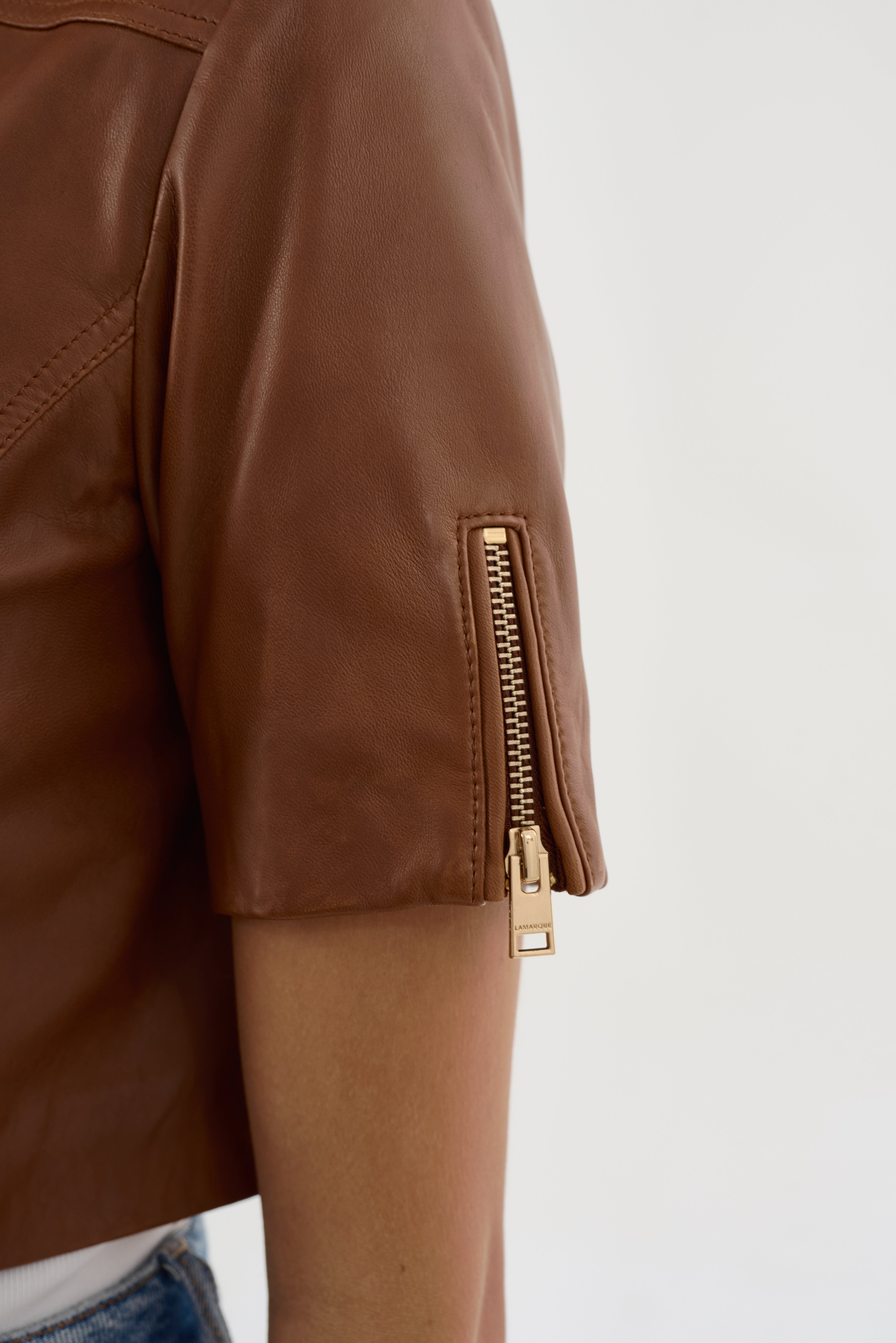 KIRSI GOLD | Blouson Biker en Cuir