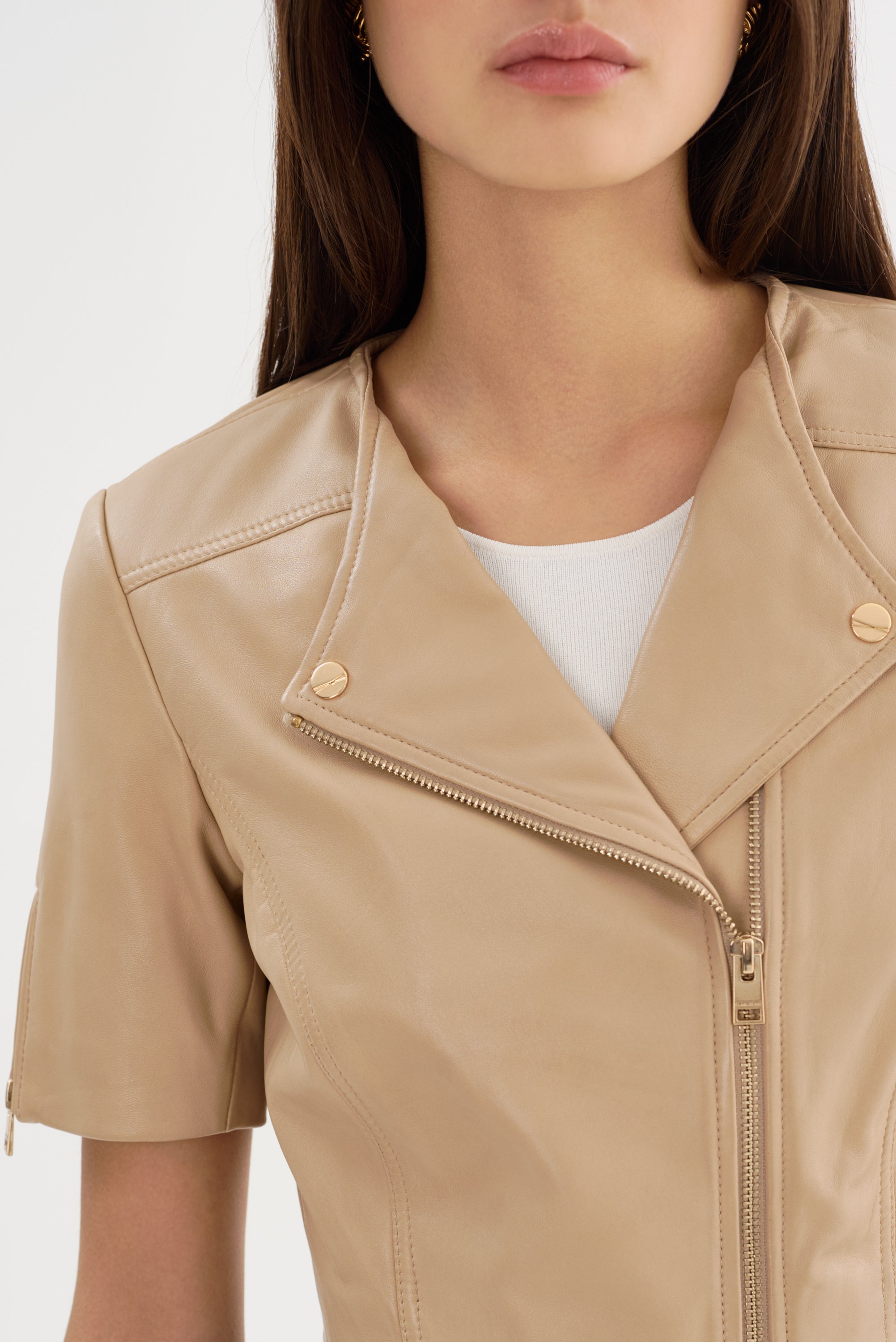 KIRSI OR | Blouson Biker en Cuir