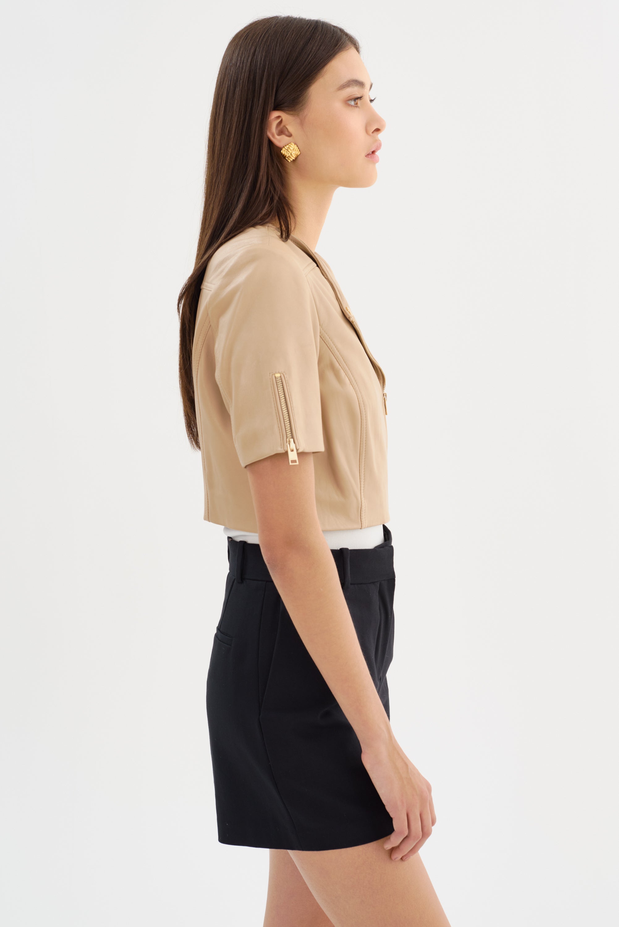 KIRSI OR | Blouson Biker en Cuir