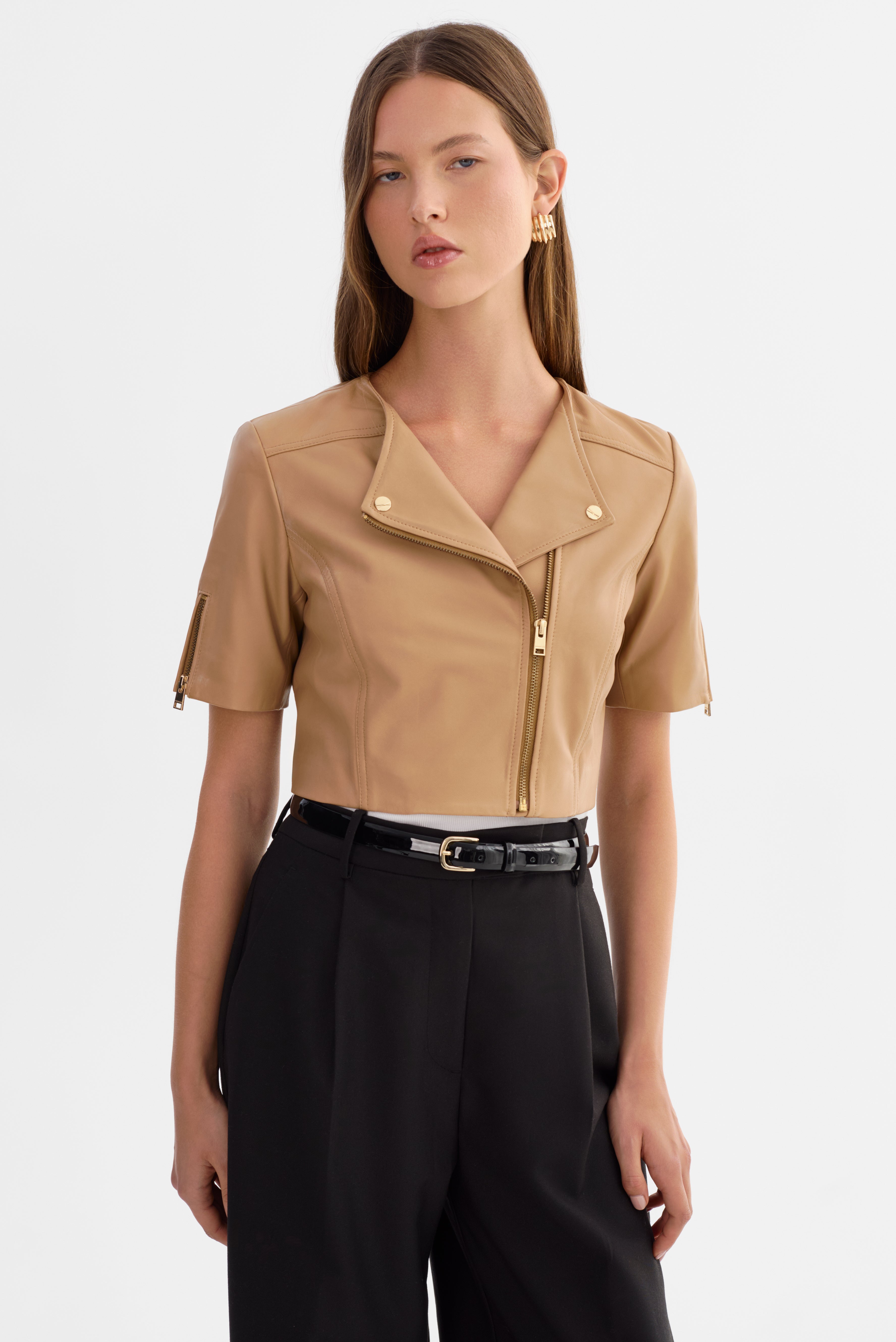 KIRSI OR | Blouson Biker en Cuir