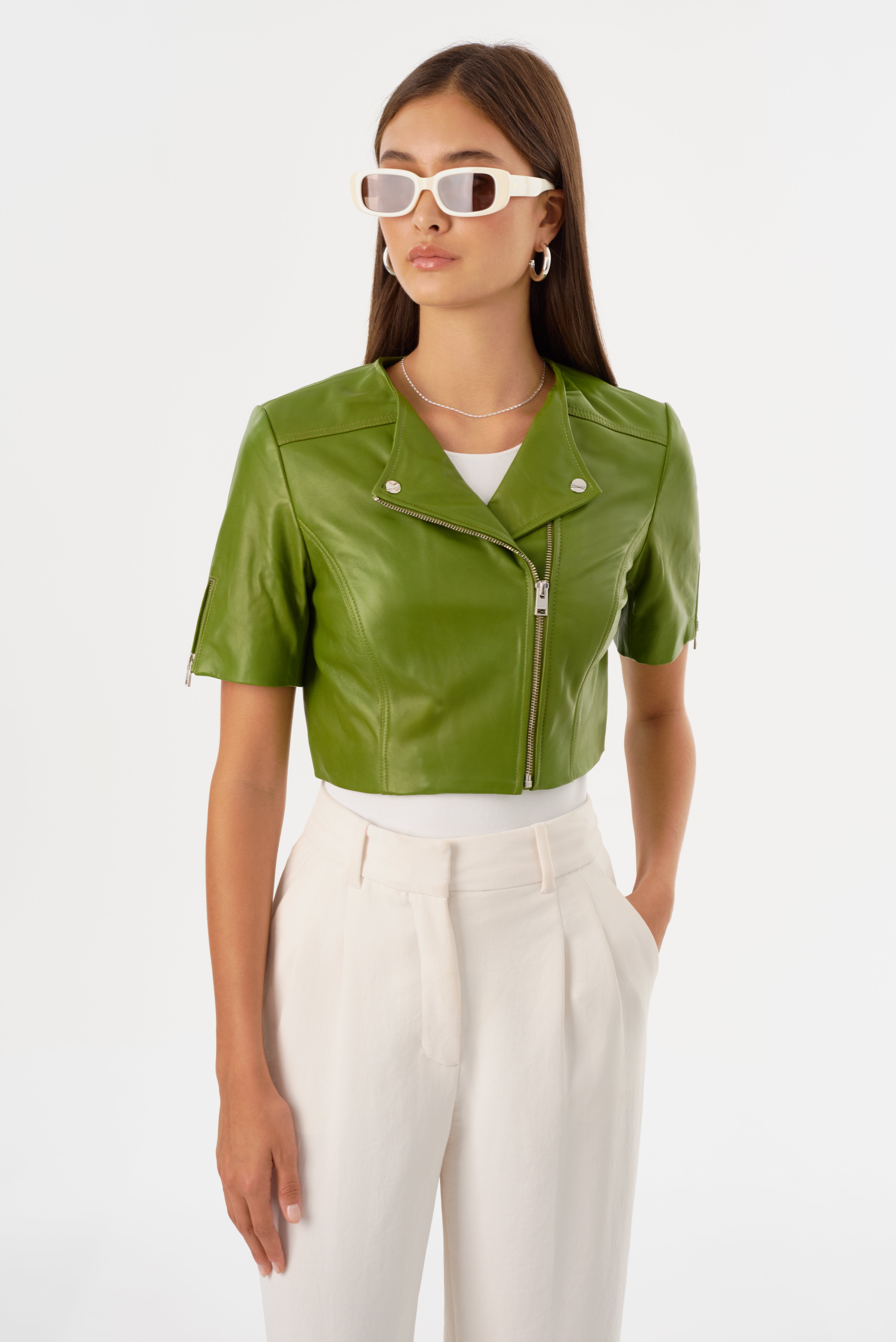 KIRSI | Cropped Biker Jacket