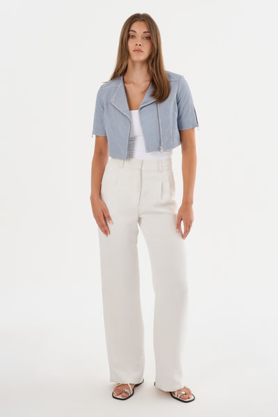 KIRSI | Cropped Biker Jacket