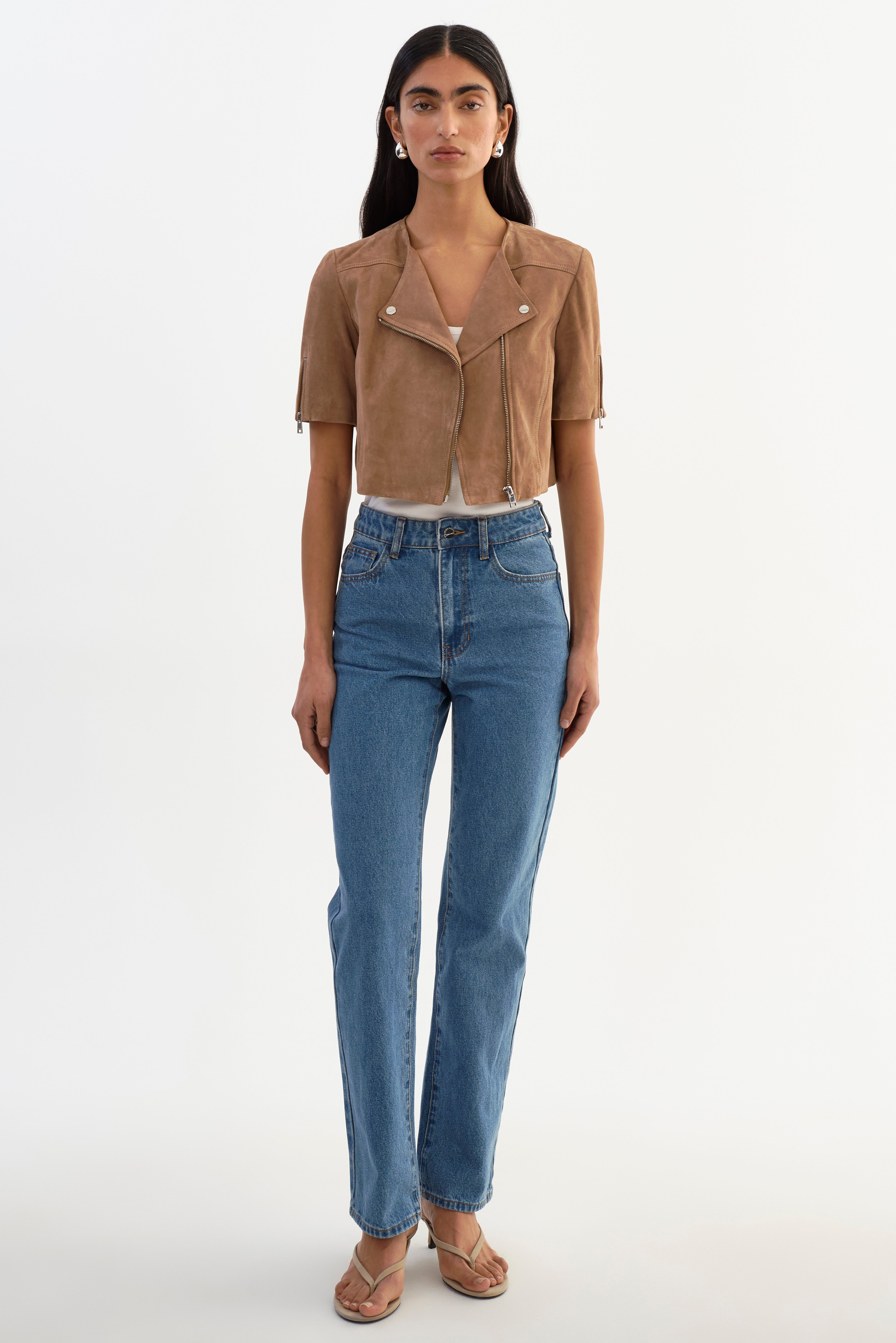 KIRSI S | Cropped Suede Jacket