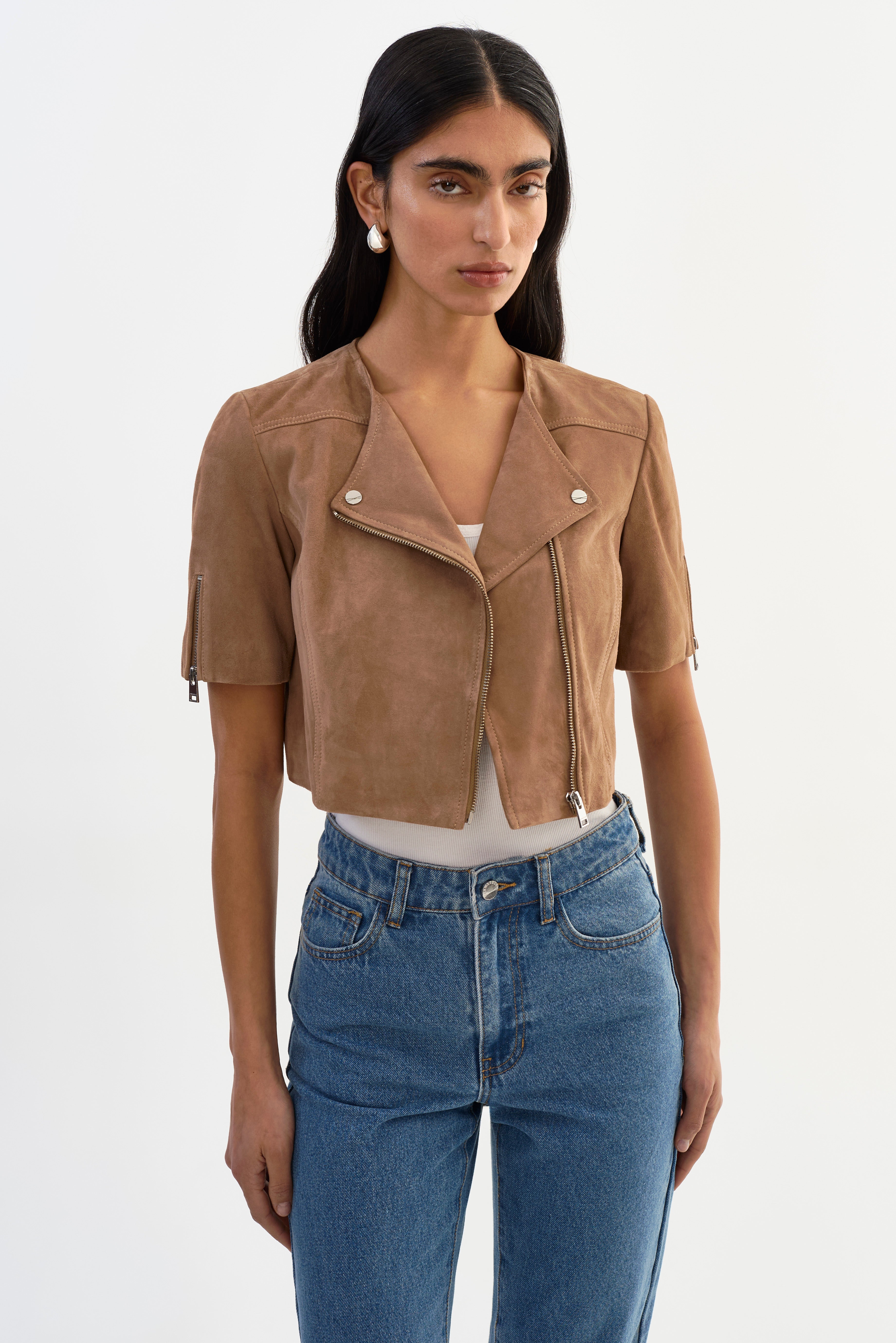 KIRSI S | Cropped Suede Jacket