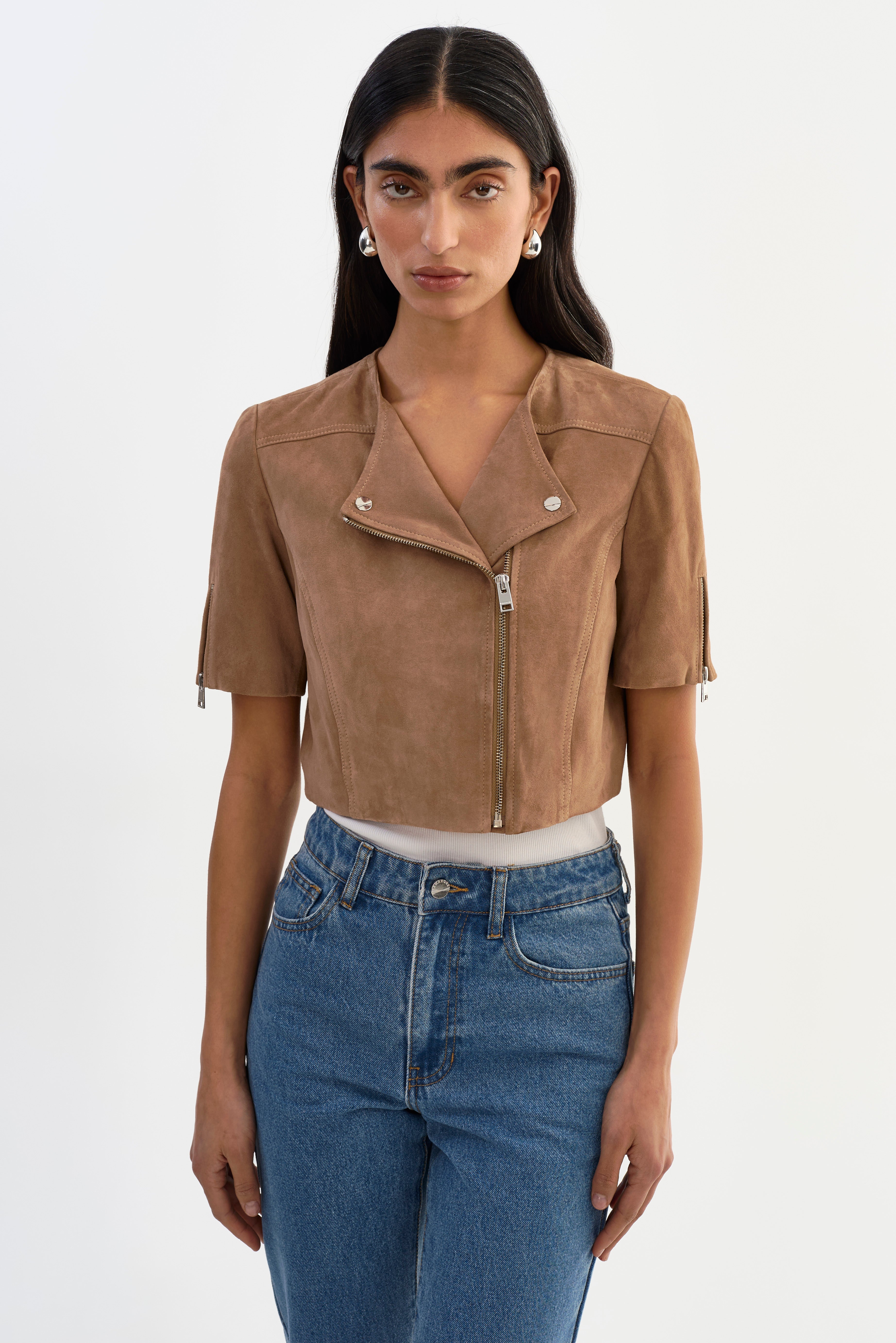 KIRSI S | Cropped Suede Jacket