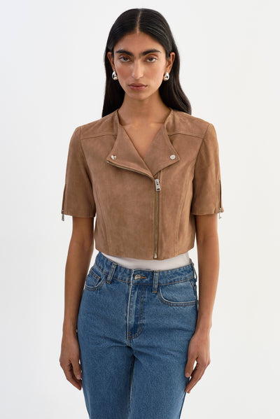 KIRSI S | Cropped Suede Jacket