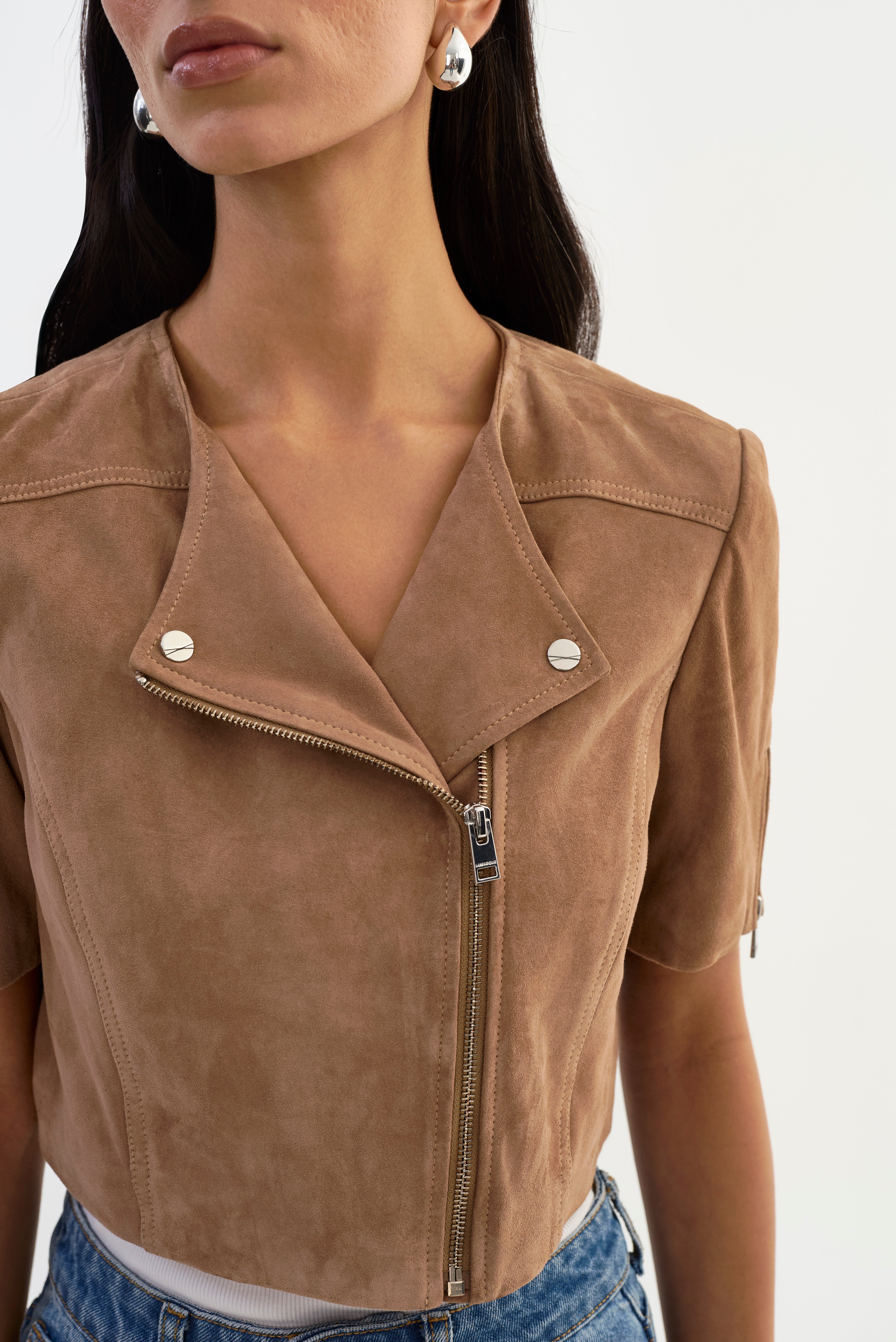 KIRSI S | Cropped Suede Jacket