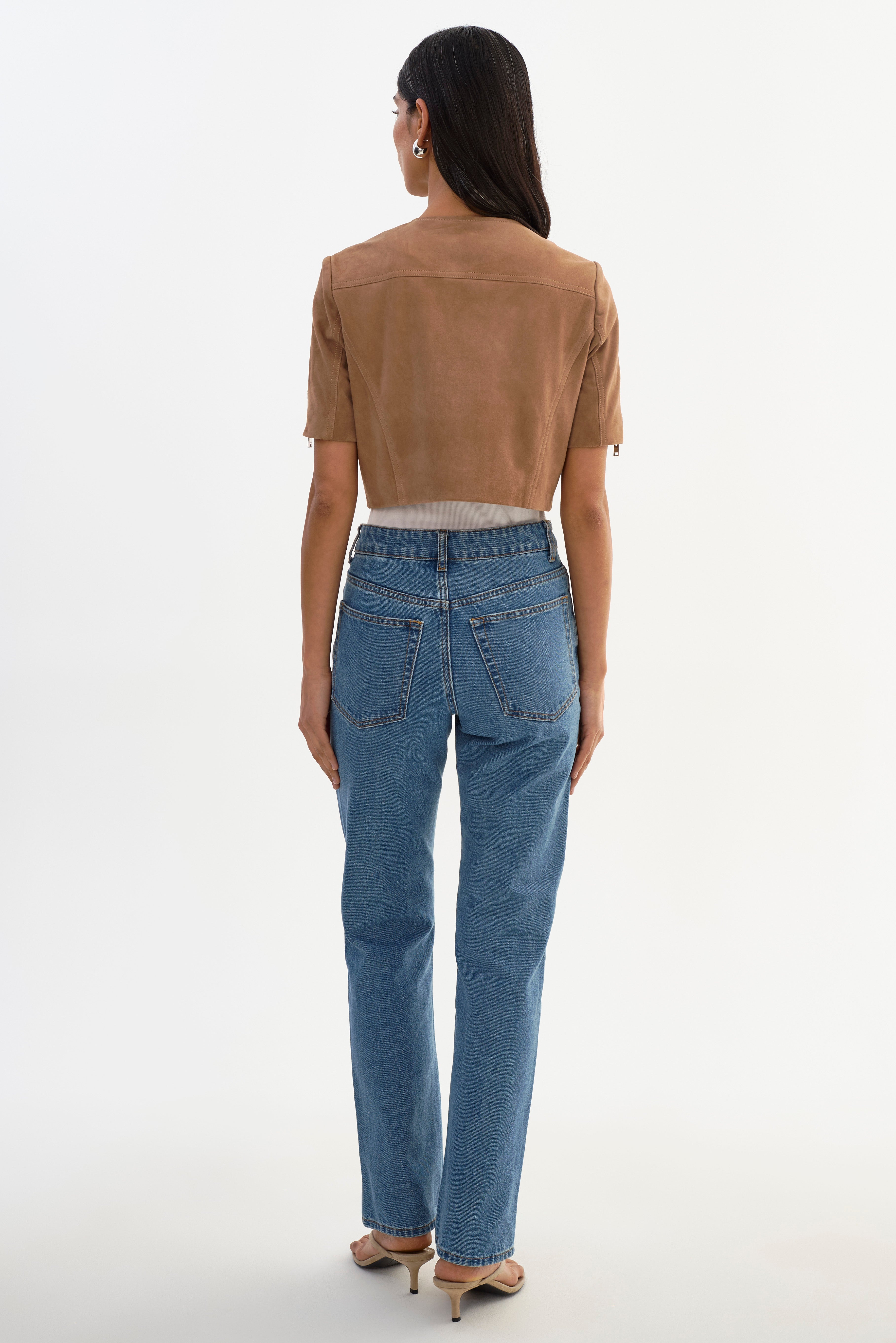 KIRSI S | Cropped Suede Jacket