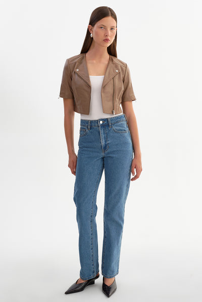 KIRSI | Cropped Biker Jacket