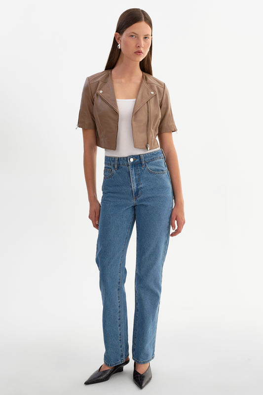 KIRSI | Cropped Biker Jacket