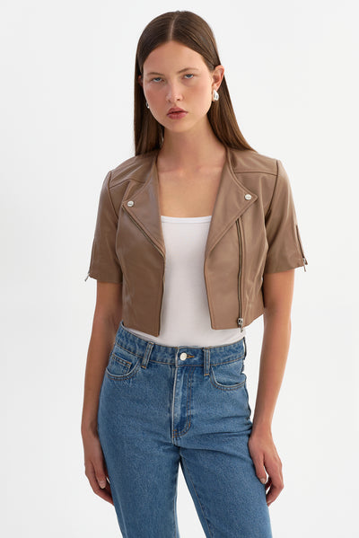 KIRSI | Cropped Biker Jacket