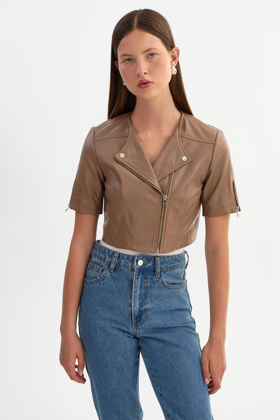 KIRSI | Cropped Biker Jacket