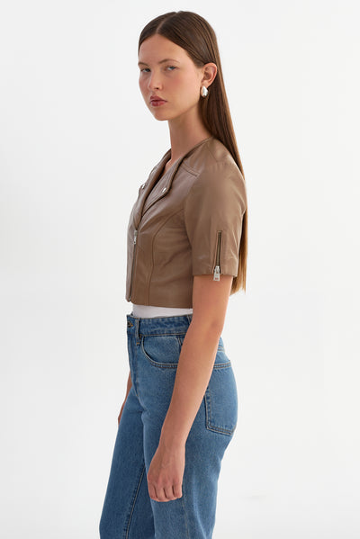 KIRSI | Cropped Biker Jacket
