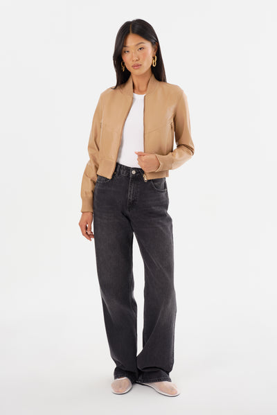 KORDELLA | Reversible Leather Bomber Jacket