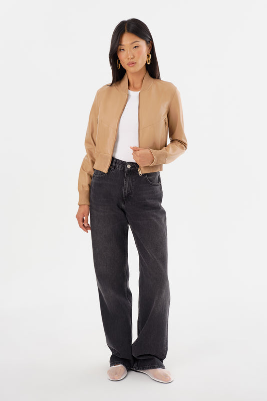 KORDELLA | Reversible Leather Bomber Jacket