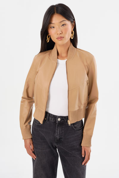 KORDELLA | Reversible Leather Bomber Jacket