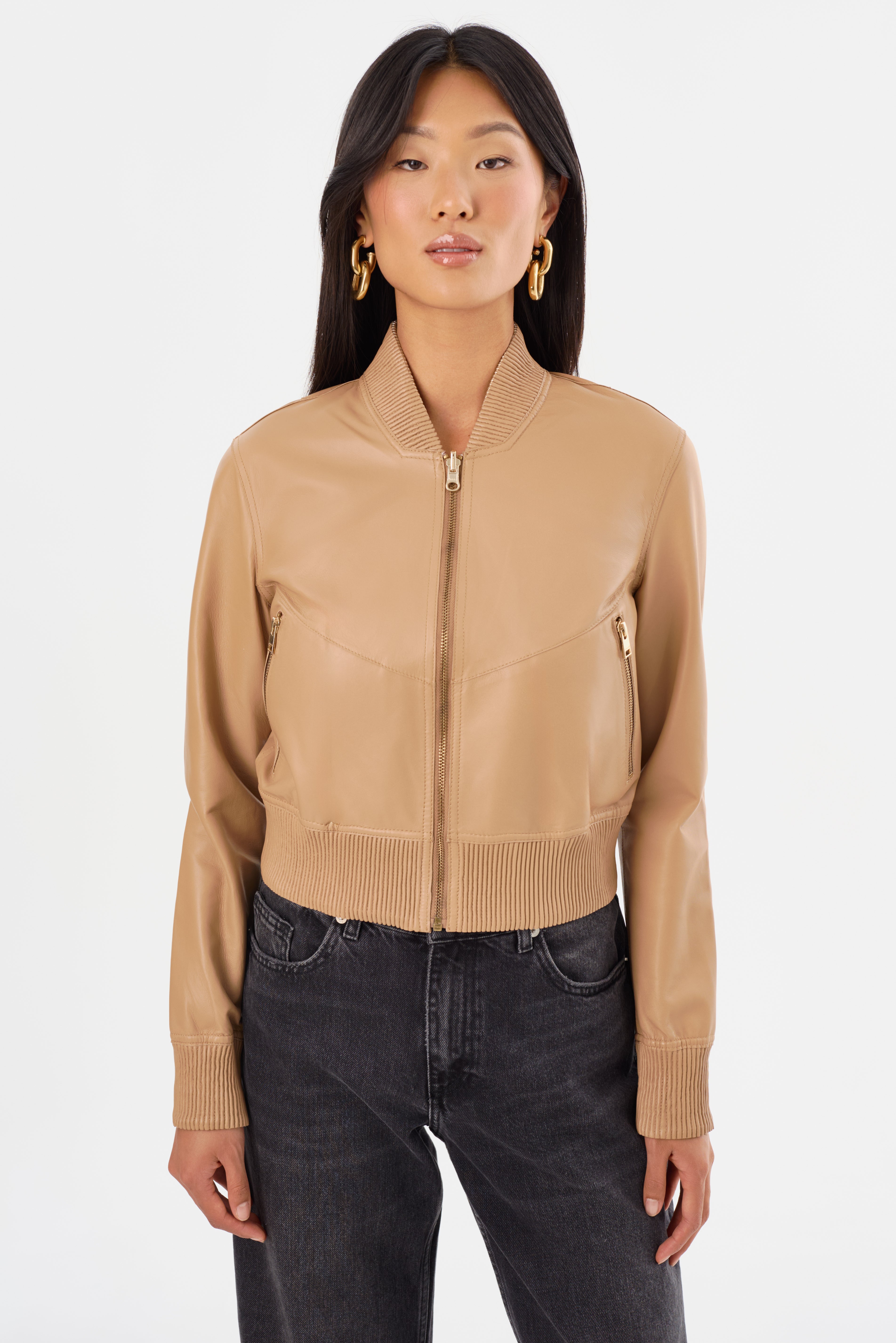 KORDELLA | Reversible Leather Bomber Jacket