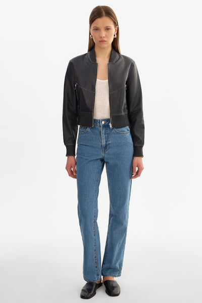 KORDELLA | Reversible Leather Bomber Jacket