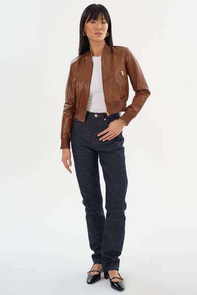 KORDELLA | Reversible Leather Bomber Jacket