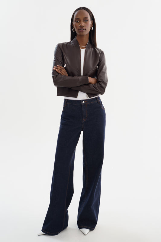 KORDELLA | Reversible Leather Bomber Jacket
