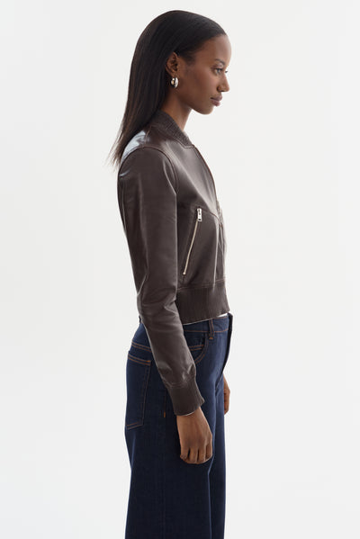 KORDELLA | Reversible Leather Bomber Jacket