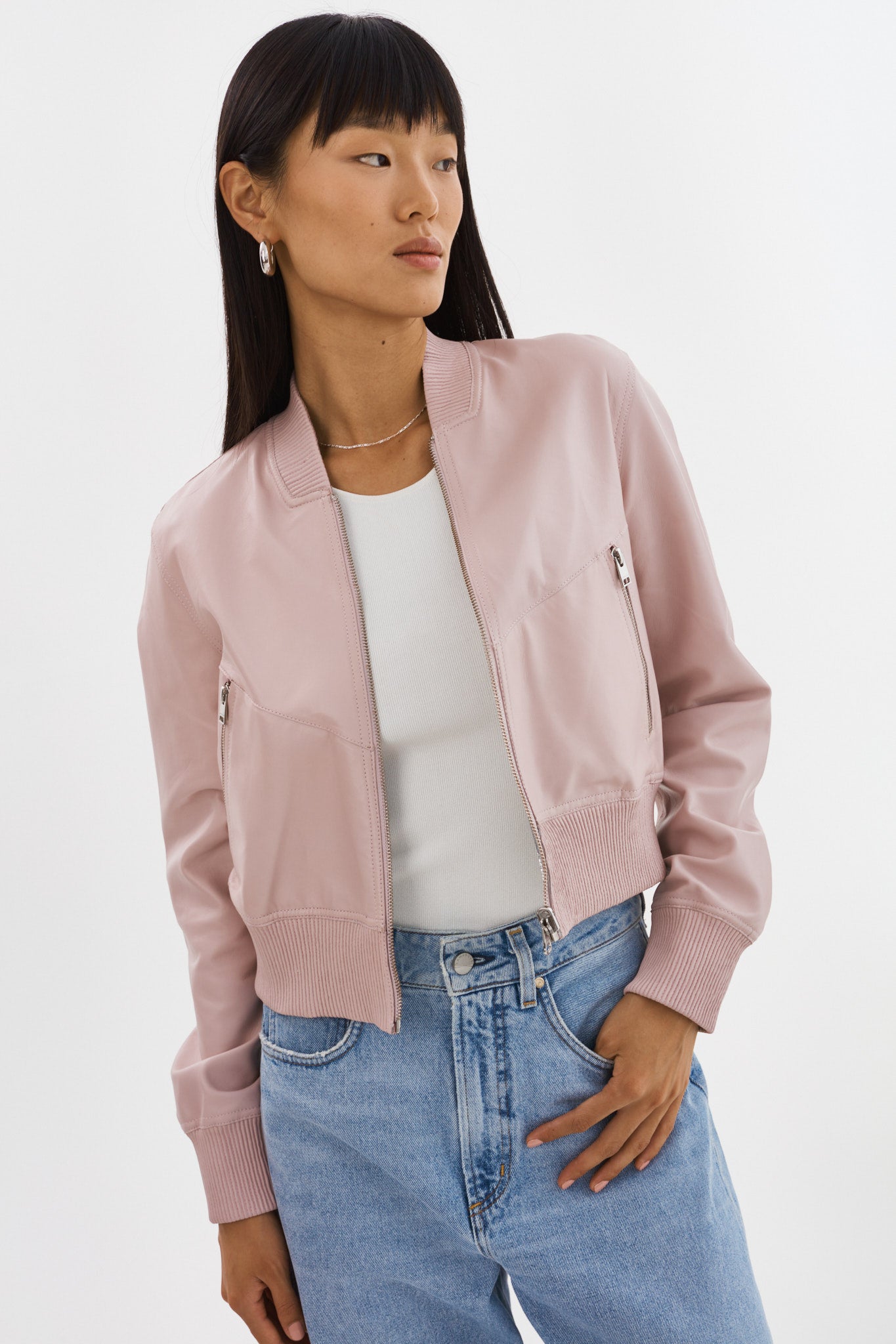 KORDELLA Reversible Leather Bomber Jacket