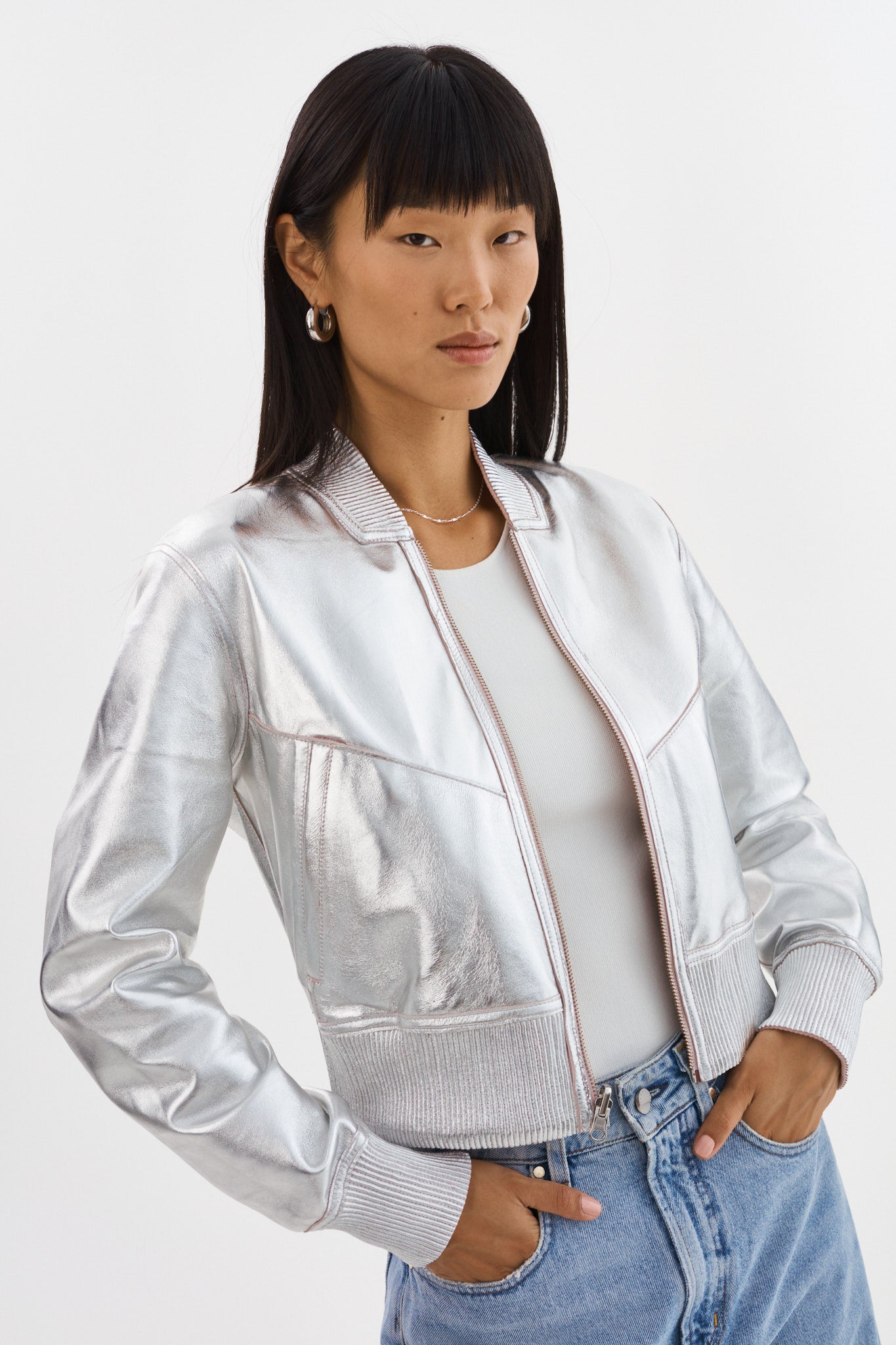 KORDELLA | Reversible Leather Bomber Jacket