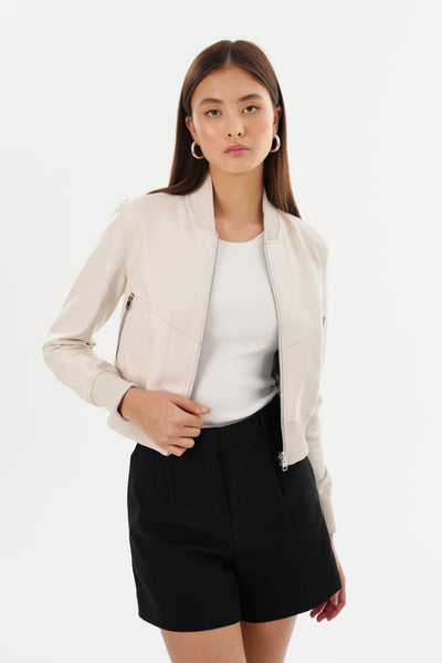 KORDELLA | Reversible Leather Bomber Jacket