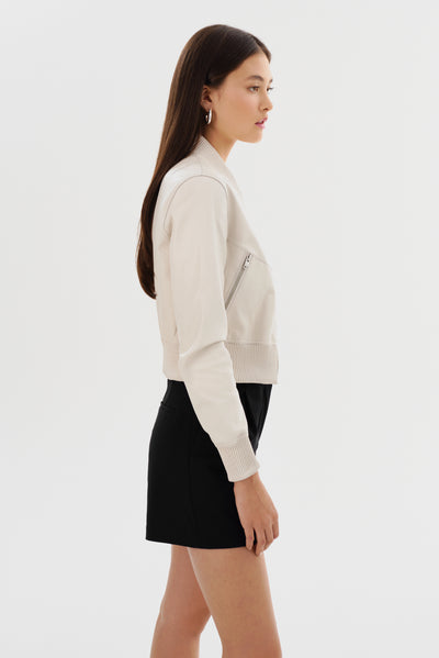 KORDELLA | Reversible Leather Bomber Jacket