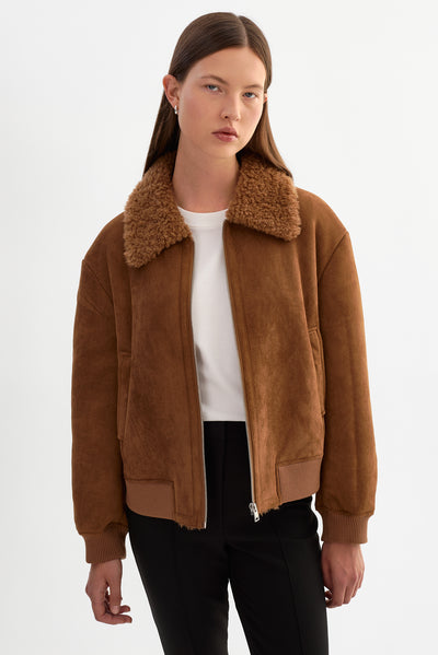 KYRIE | Faux Suede Zip up Jacket