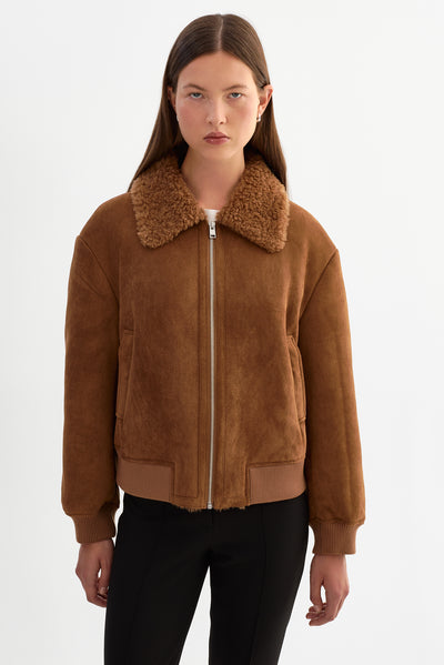 KYRIE | Faux Suede Zip up Jacket