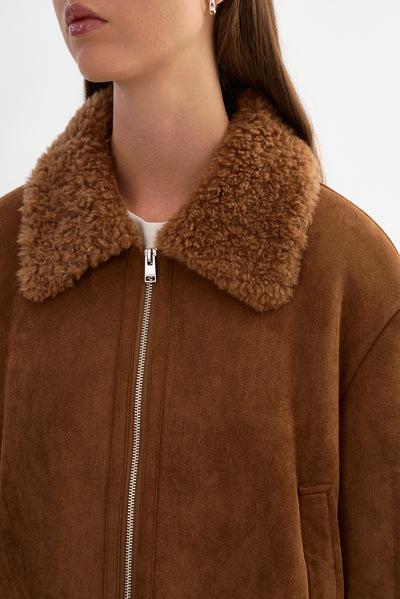 KYRIE | Faux Suede Zip up Jacket