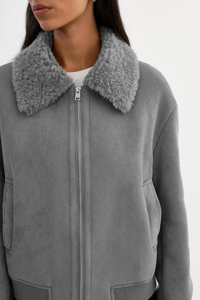 KYRIE | Faux Suede Zip up Jacket