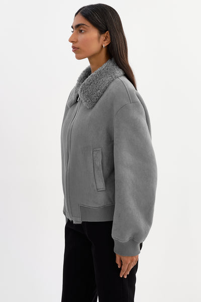KYRIE | Faux Suede Zip up Jacket