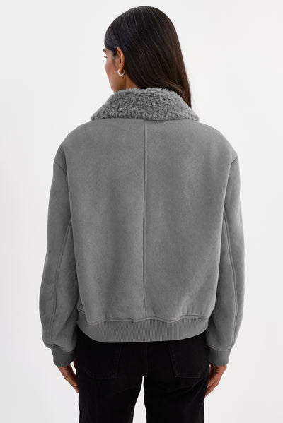 KYRIE | Faux Suede Zip up Jacket