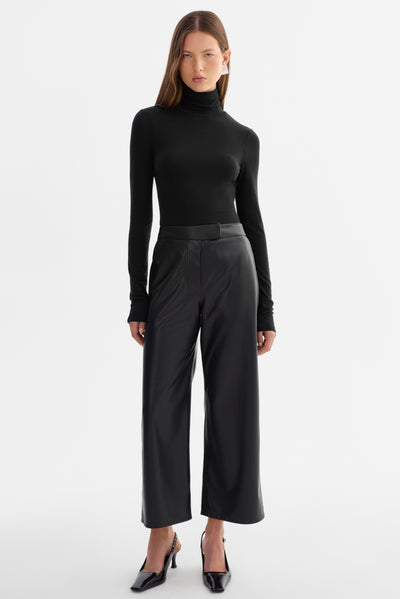 LAEL | Cropped Faux Leather Trouser