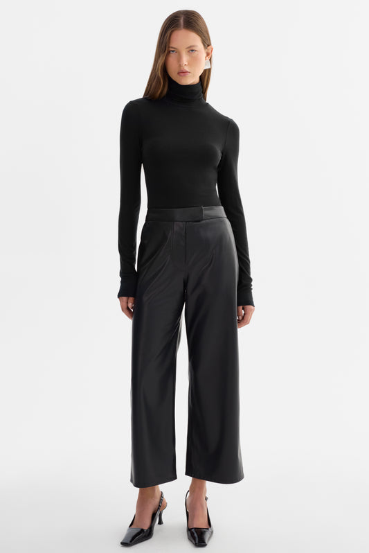 LAEL | Cropped Faux Leather Trouser