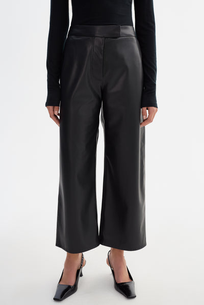 LAEL | Cropped Faux Leather Trouser