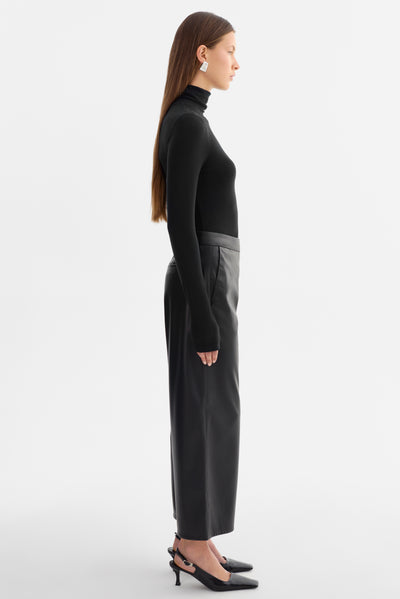 LAEL | Cropped Faux Leather Trouser