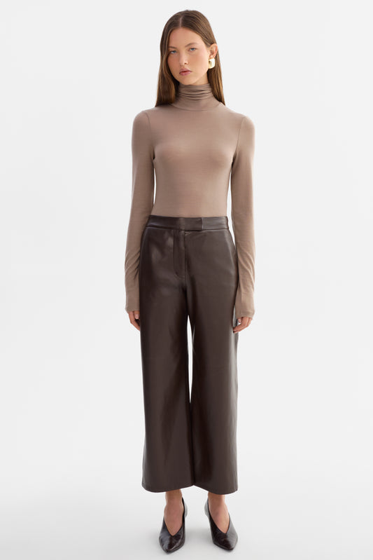 LAEL | Cropped Faux Leather Trouser