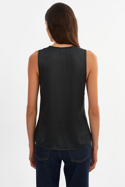 LILA | Satin Low Plunge Tank Top
