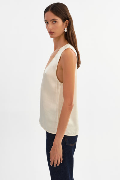 LILA | Satin Low Plunge Tank Top