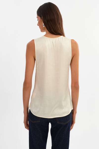 LILA | Satin Low Plunge Tank Top