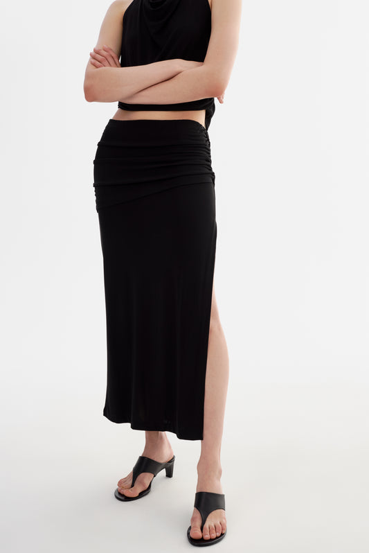 LILOU | Midi Knit Skirt