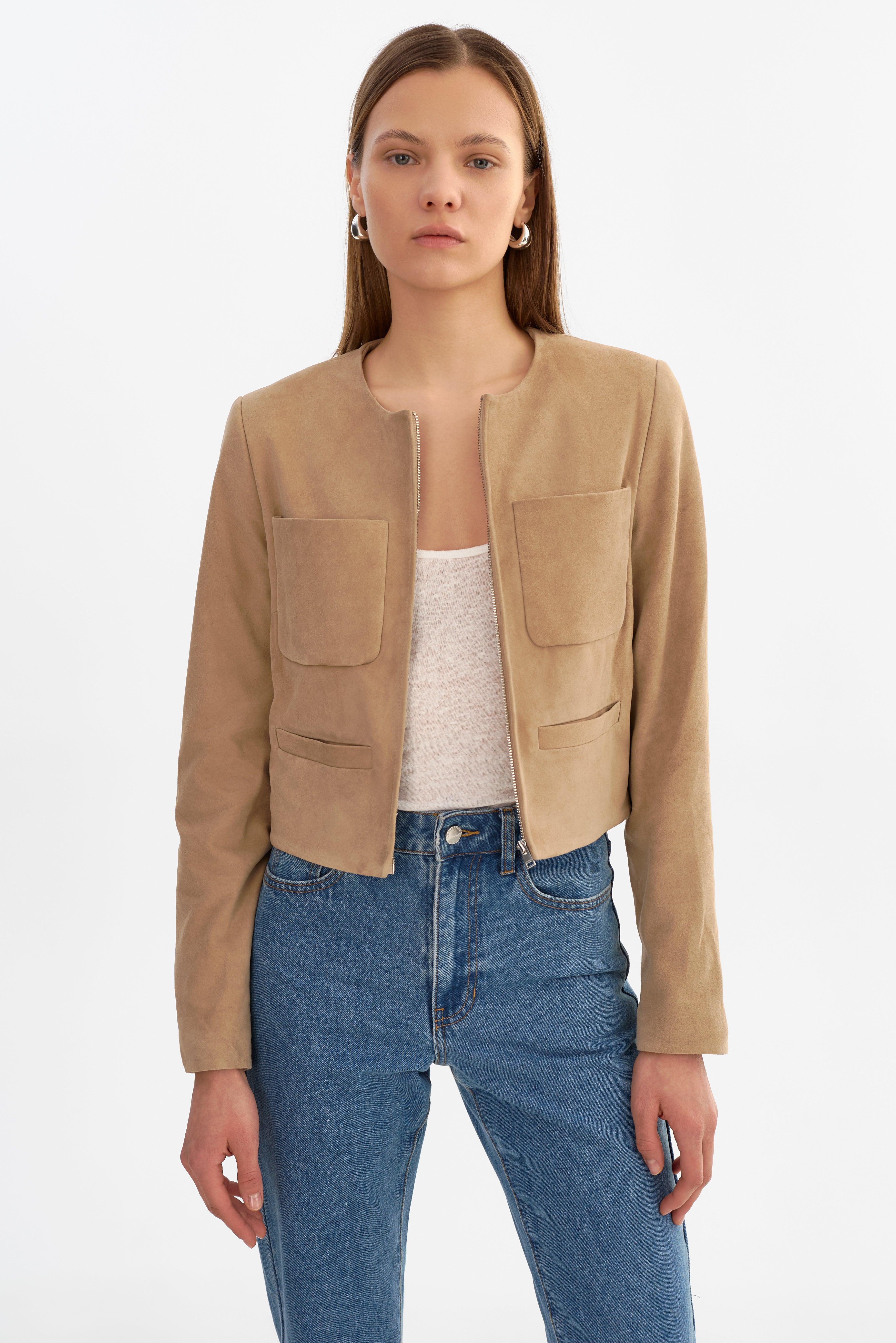LINETE S | Veste en suède